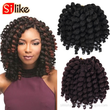 wholesale braid 8'' 80g  hairJumpy Wand Curl Jamaican Bounce Synthetic Braiding Hair Extension Crochet Braid Hair For Any Woman